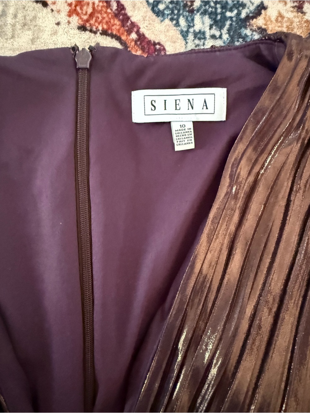 Sleeveless Metallic Brown V-Neck Maxi Dress - Picture 4 of 4